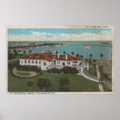 St. Petersburg, FL - Luftfahrt von Yacht Club & Poster (Vorne)