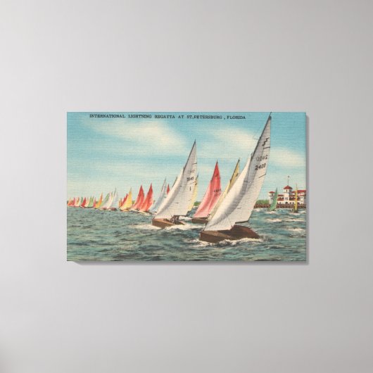 St. Petersburg, FL - Sicht auf die Blitzregatta Leinwanddruck (Vorderseite)