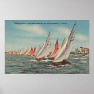 St. Petersburg, FL - Sicht auf die Blitzregatta Poster