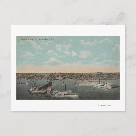 St. Petersburg, FL - Wasserfront mit Aussicht auf Postkarte (Vorderseite)