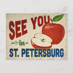 St. Petersburg Florida Apfel - Vintage Reise Postkarte