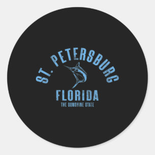 St. Petersburg Florida Fl Retro Vintage Strand Fro Runder Aufkleber