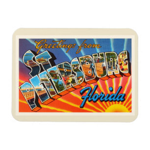 St. Petersburg Florida FL Vintage Reise Souvenir Magnet