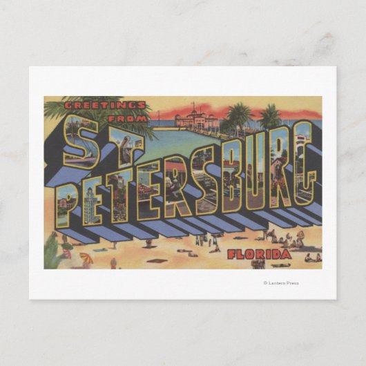 St. Petersburg, Florida - Große Briefszenen 2 Postkarte (Vorderseite)
