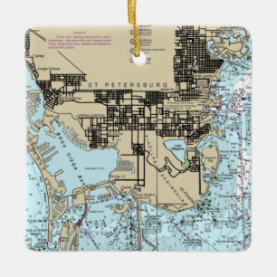 St. Petersburg Florida Nautical Chart Keramikornament
