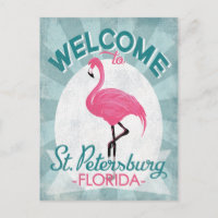 St Petersburg Florida Pink Flamingo Retro