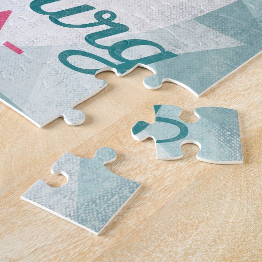 St Petersburg Florida Pink Flamingo Retro Puzzle (Seite)