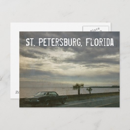 St. Petersburg Florida Retro Car 1969 Postkarte (Vorne/Hinten)