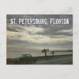 St. Petersburg Florida Retro Car 1969 Postkarte