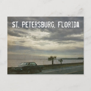 St. Petersburg Florida Retro Car 1969 Postkarte