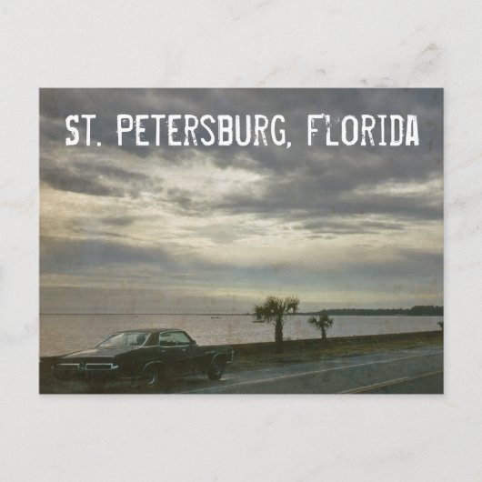 St. Petersburg Florida Retro Car 1969 Postkarte (Vorderseite)