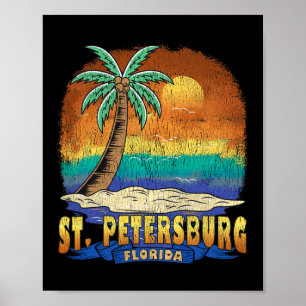 St. Petersburg Florida Vintag gebeugtes Souvenir Poster