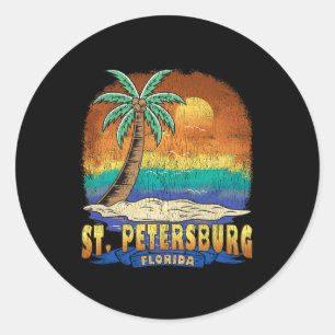 St. Petersburg Florida Vintag gebeugtes Souvenir Runder Aufkleber