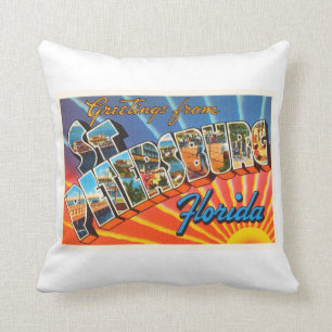 St Petersburg Florida Vintage Reise-Andenken Kissen