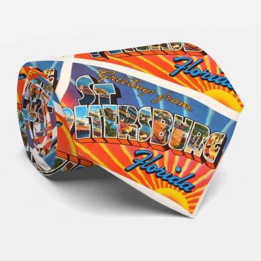 St Petersburg Florida Vintage Reise-Andenken Krawatte (Gerollt)