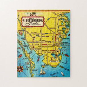 St. Petersburg Karte 11x14 Puzzle