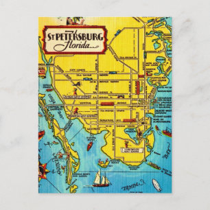 St. Petersburg-Karte als Postkarte