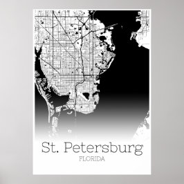 St. Petersburg Karte - Florida - City Map Poster