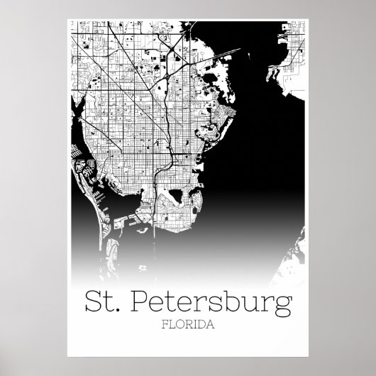 St. Petersburg Karte - Florida - City Map Poster (Vorne)
