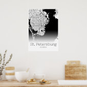 St. Petersburg Karte - Florida - City Map Poster (Küche)