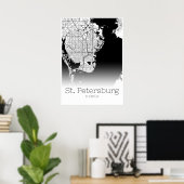 St. Petersburg Karte - Florida - City Map Poster (Heimbüro)