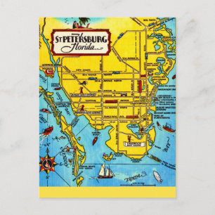 St. Petersburg-Karte Postkarte