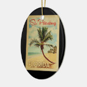 St. Petersburg Palm Tree Vintage Travel Keramik Ornament (Links)
