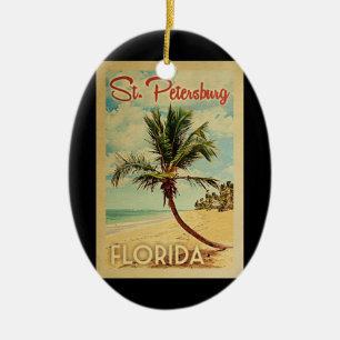 St. Petersburg Palm Tree Vintage Travel Keramik Ornament