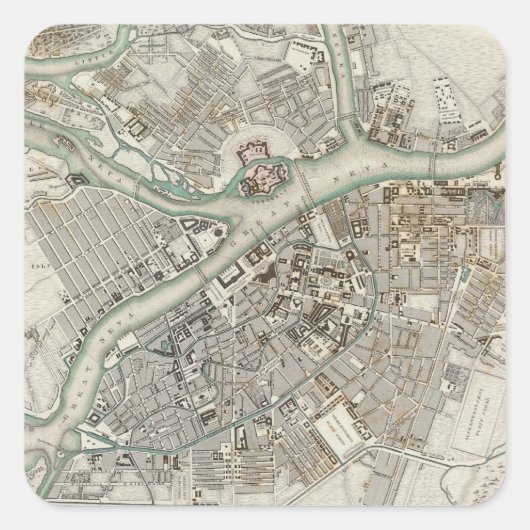 St. Petersburg Quadratischer Aufkleber (Vorderseite)