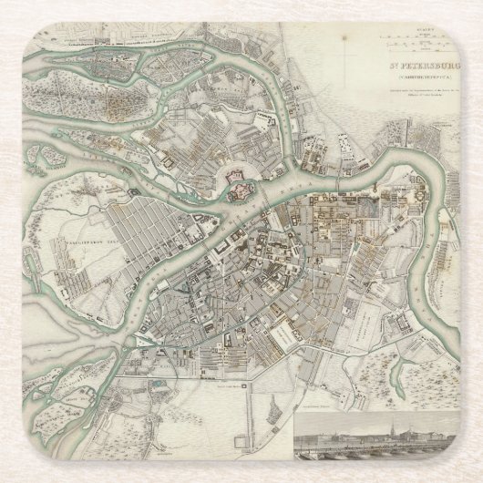 St Petersburg Rechteckiger Pappuntersetzer (Vorderseite)