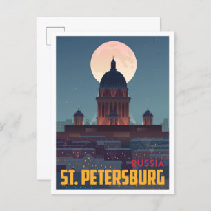 St. Petersburg Russland Vintage Reise Illustration Postkarte