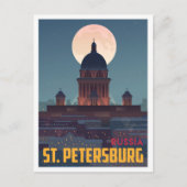 St. Petersburg Russland Vintage Reise Illustration Postkarte (Vorderseite)