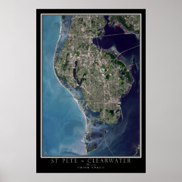 St. Petersburg - Satellitenkarte von Clearwater Fl Poster