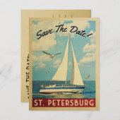 St. Petersburg Save the Date Sailboat Nautical Ankündigungspostkarte (Vorne/Hinten)