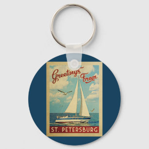 St. Petersburg Segelboot Vintage Reise Florida Schlüsselanhänger