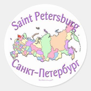 St. Petersburg Stadt Russland Karte Runder Aufkleber