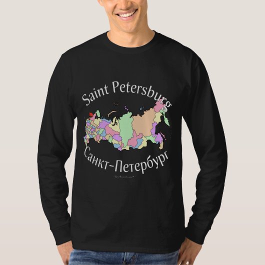 St. Petersburg-Stadt-Russland-Karte T-Shirt (Vorderseite)