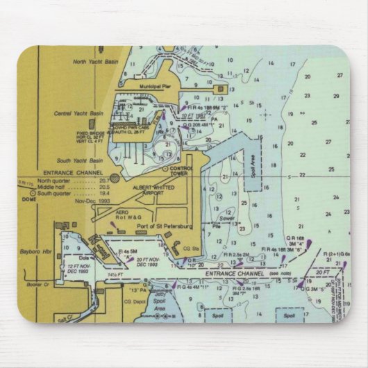 St- Petersburghafen-Seediagramm-Mausunterlage Mousepad (Vorne)