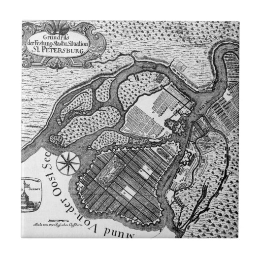 St- Petersburgplan Fliese (Vorderseite)