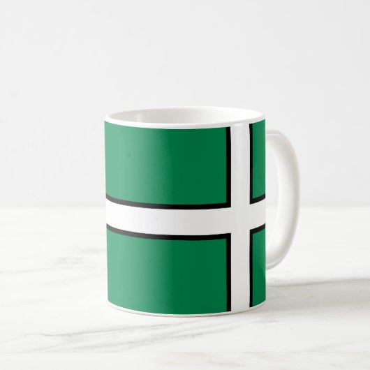 St. Petroc-Fahne / Flag der Devon Coffee Tasse (VorderseiteRechts)
