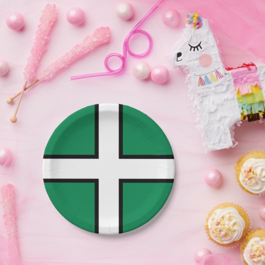 St. Petroc-Fahne / Flag der Devon Paper Tellers Pappteller (Party)