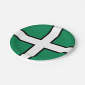 St. Petroc-Fahne / Flag der Devon Paper Tellers Pappteller (Schrägansicht)