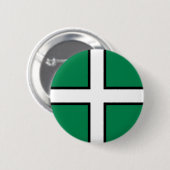 St. Petroc-Flagge / Fahne von Devon Button (Vorne & Hinten)