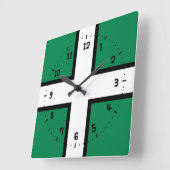 St. Petroc-Flagge / Fahne von Devon Quadratische Wanduhr (Winkel)