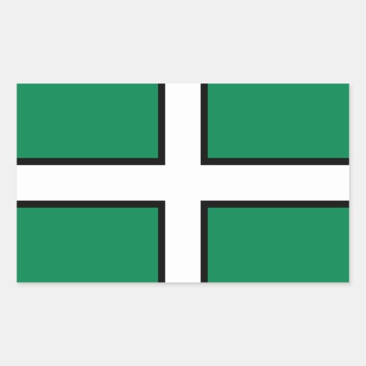 St. Petroc-Flagge / Fahne von Devon Rechteckiger Aufkleber (Vorderseite)