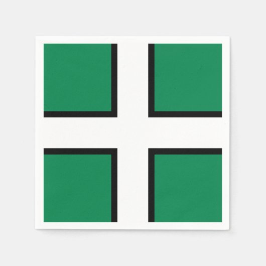 St. Petroc-Flagge / Flagge von Devon Napkins Serviette (Vorderseite)