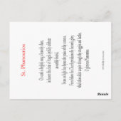 St. Phanourios-Gebetskarte Postkarte (Rückseite)