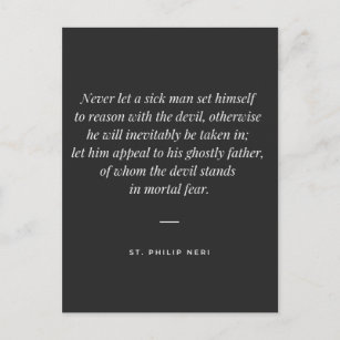 St Philip Neri Zitat - Hilfe Gottes bei der Krankh Postkarte