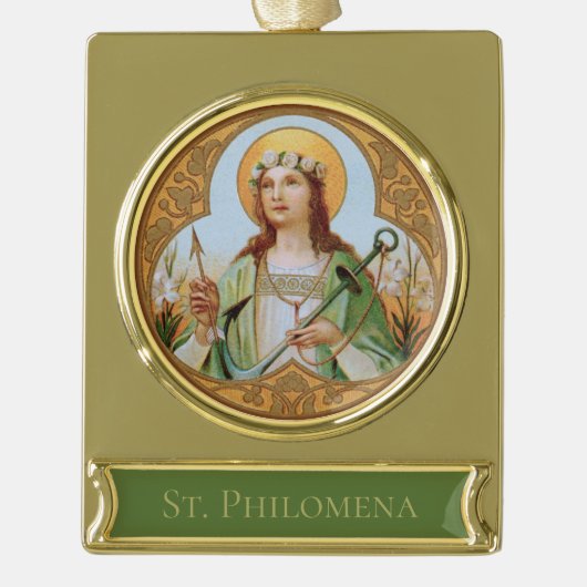St. Philomena (BK 005) Banner-Ornament Gold (Vorderseite)