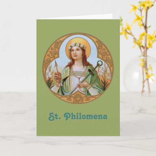 St. Philomena (BK 005) Blank Greeting Card Karte (Gelbe Blume)